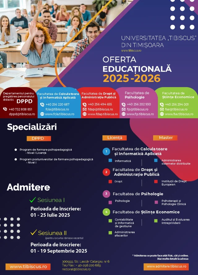 Oferta Educationala 2025-2026 - Admitere