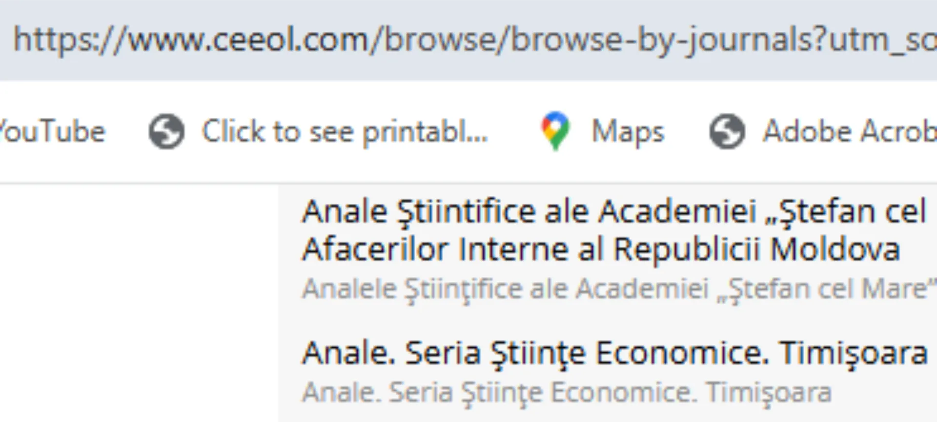 Indexarea revistei Anale. Seria Științe Economice în baza de date CEEOL